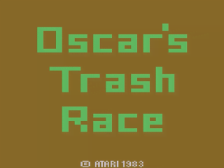 Oscar's Trash Race title screen for Atari 2600